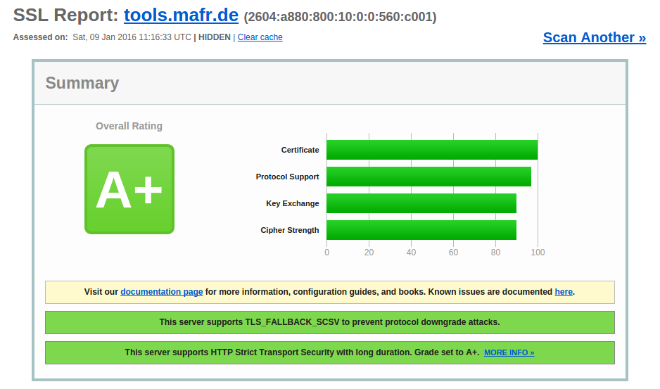 SSL Server Test tools.mafr.de Powered by Qualys SSL Labs